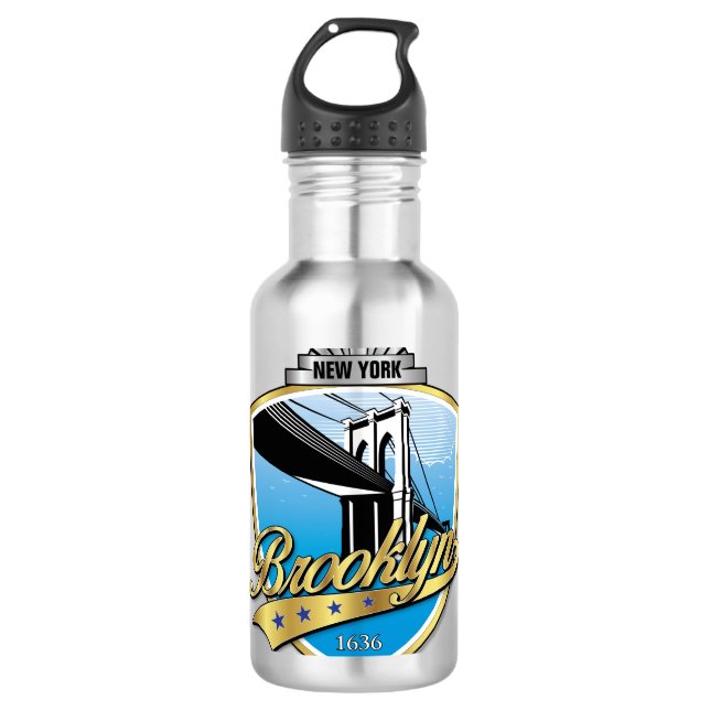 Brooklyn Design Gold Edelstahlflasche (Vorderseite)