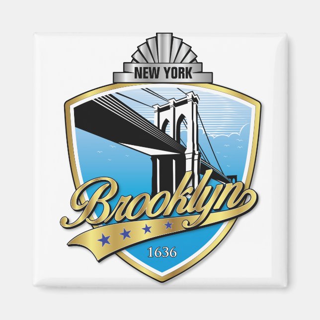 Brooklyn Design Gold Magnet (Vorne)