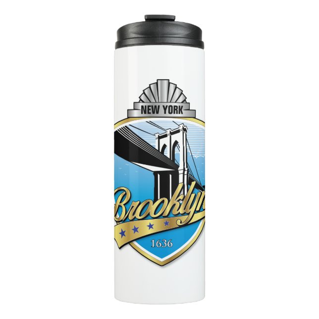 Brooklyn Design Gold Thermosbecher (Vorderseite)
