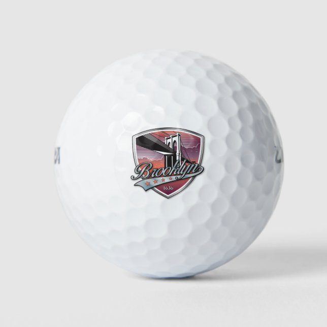 Brooklyn Design Silber Golfball (Vorderseite)