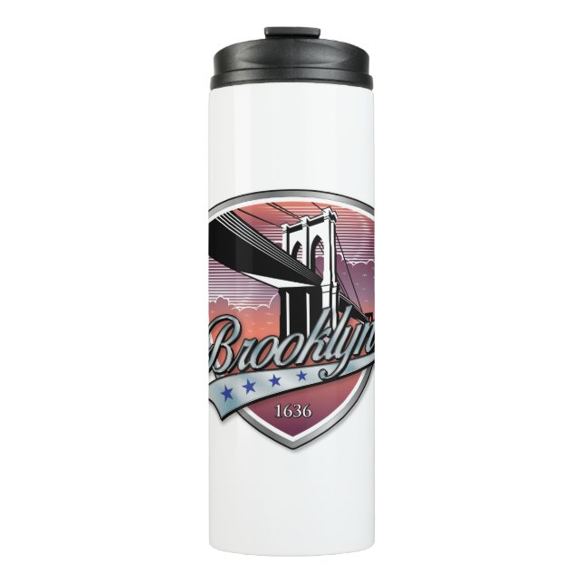 Brooklyn Design Silber Thermosbecher (Vorderseite)