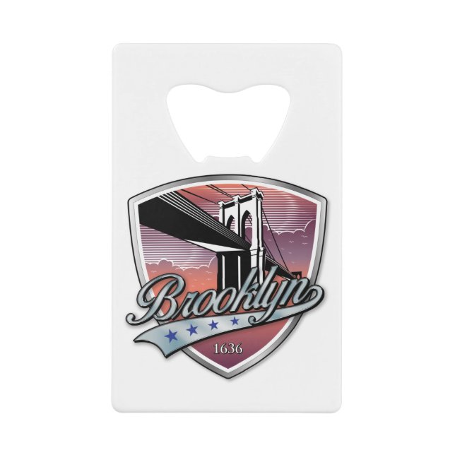 Brooklyn Design Silver Geldbeutel Flaschenöffner (Vorderseite)