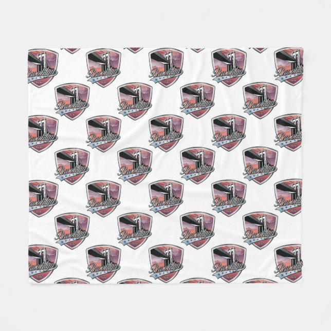 Brooklyn Design Silver Nahtlos Fleecedecke (Vorderseite (Horizontal))