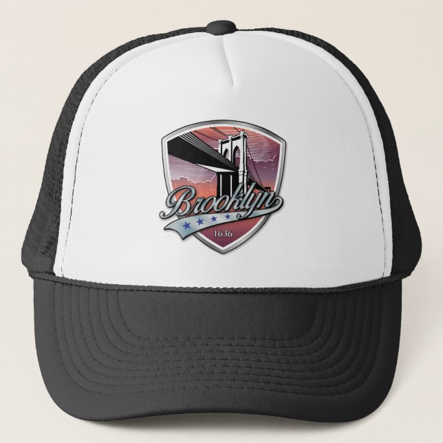 Brooklyn Design Silver Truckerkappe (Vorderseite)