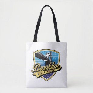 Brooklyn Elegant Gold Swoosh Logo Design Tasche