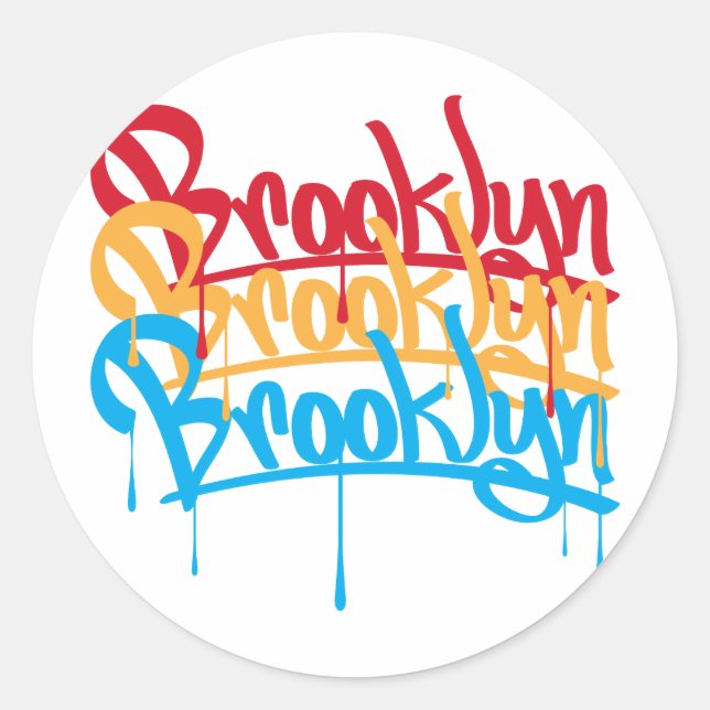 Brooklyn-Farben Runder Aufkleber (Vorderseite)