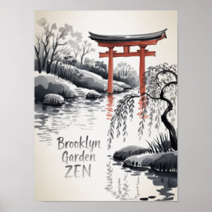 Brooklyn Garden Zen Sumi-E Kunst Poster