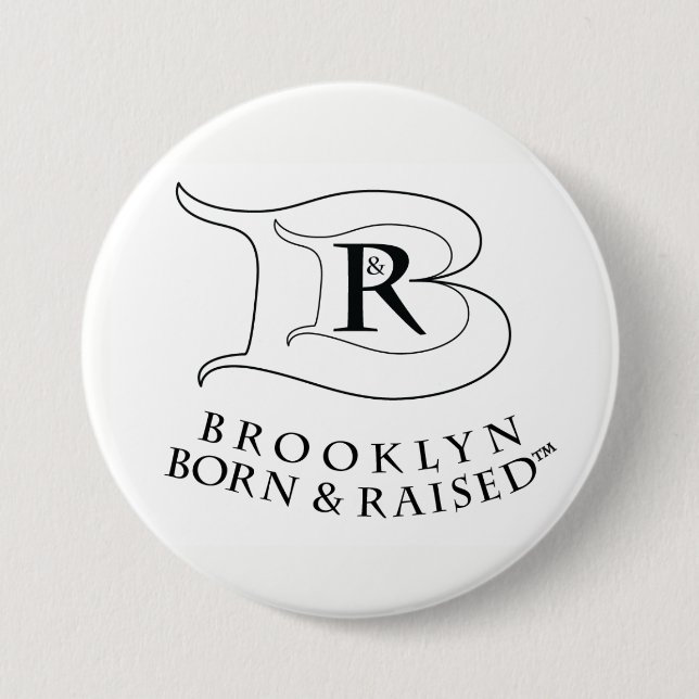 BROOKLYN GEBORENES UND HÖHERES LOGO ROUND-SCHALTFL BUTTON (Vorderseite)