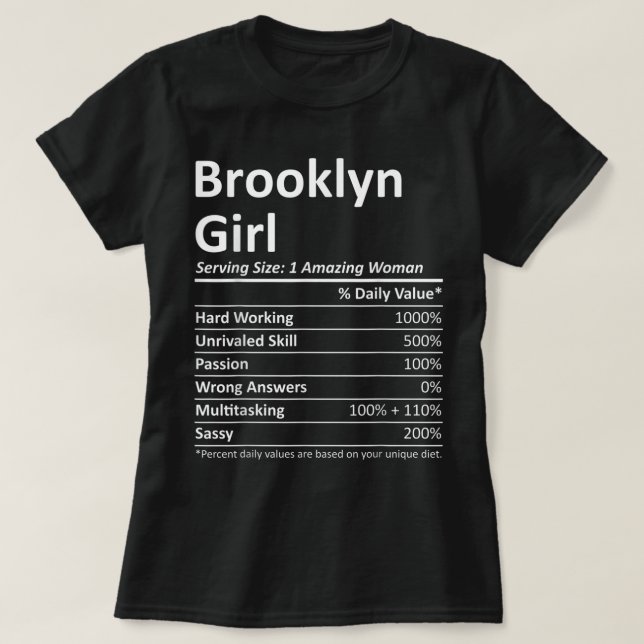 BROOKLYN GIRL NY NEW YORK Funny City Zuhause Roots T-Shirt (Design vorne)