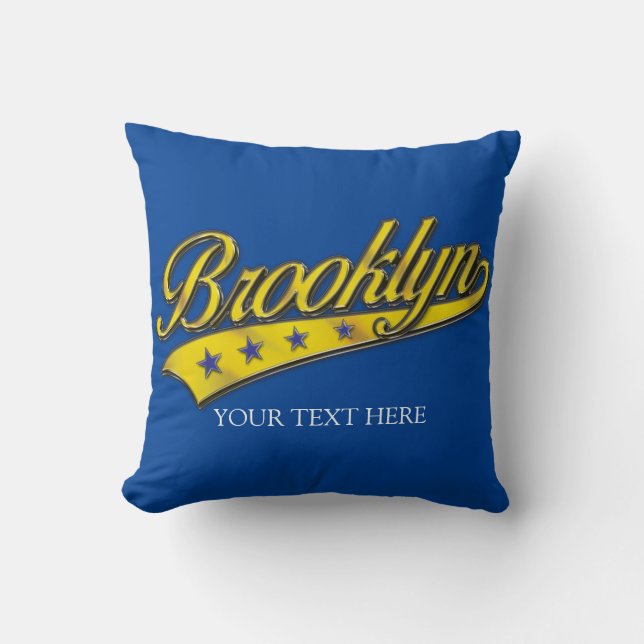Brooklyn Gold Swoosh Designvorlage Kissen (Vorderseite)