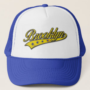 Brooklyn Gold Swoosh Designvorlage Truckerkappe