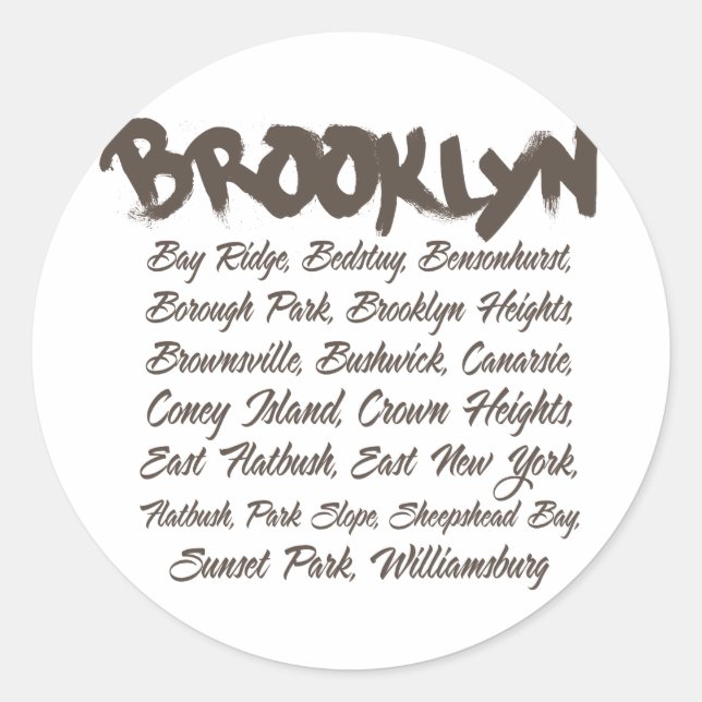 Brooklyn Hoods Runder Aufkleber (Vorderseite)