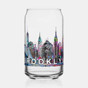 Brooklyn in Graffiti mit Monogramm Dosenglas