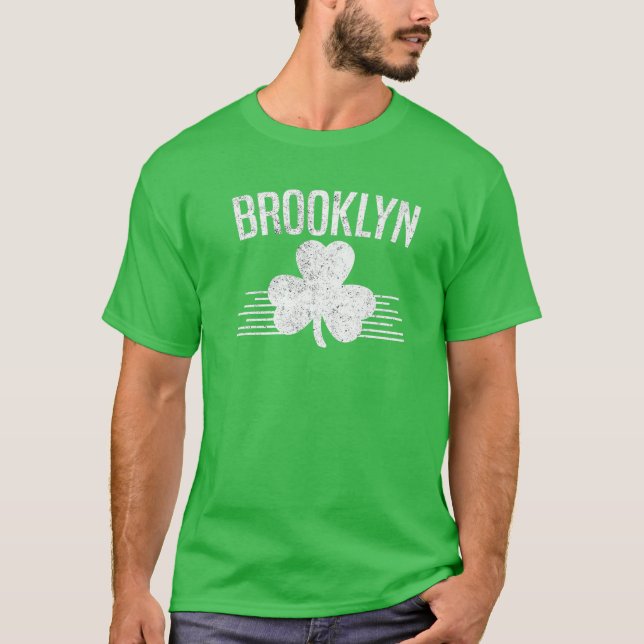 Brooklyn Irish St Patricks Day Kleeblatt Lucky Bro T-Shirt (Vorderseite)