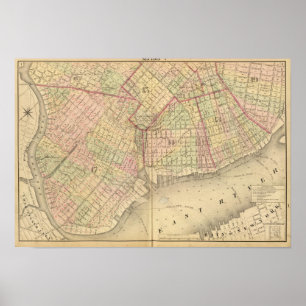 Brooklyn-Karte der sek-1 Poster