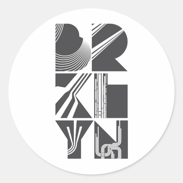 Brooklyn Lines Runder Aufkleber (Vorderseite)