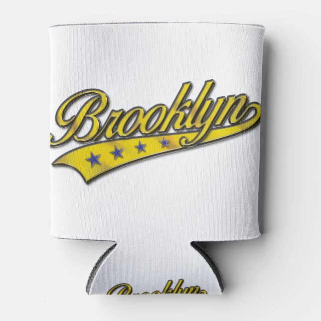 Brooklyn Logo Gold Embossed Dosenkühler (Vorderseite)