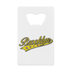 Brooklyn Logo Gold Embossed Geldbeutel Flaschenöffner