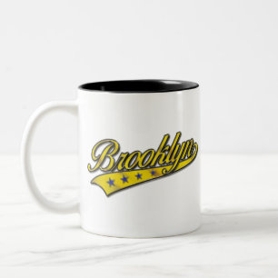 Brooklyn-Logo Gold geprägt Zweifarbige Tasse