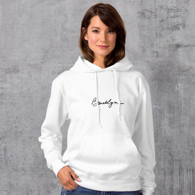 Brooklyn Logo White Hoodie Einfach und stilvoll (Brooklyn Logo White Womens Hoodie)