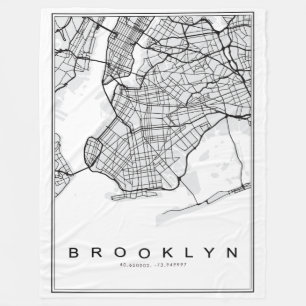 Brooklyn Map Illustration Fleecedecke