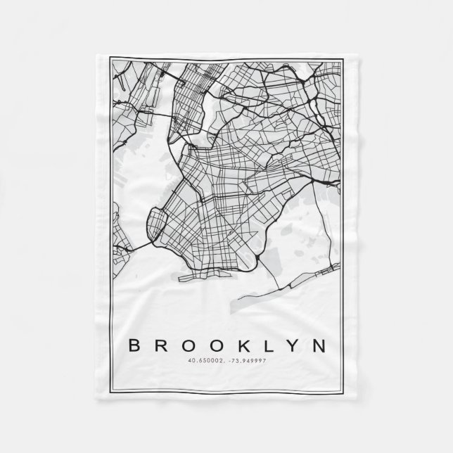 Brooklyn Map Illustration Fleecedecke (Vorderseite)