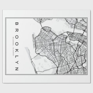 Brooklyn Map Illustration Geschenkpapier