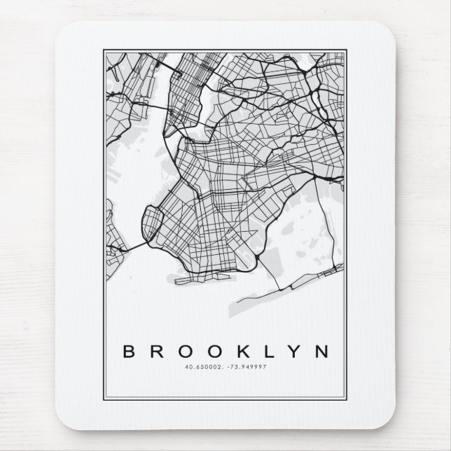 Brooklyn Map Illustration Mousepad (Vorne)