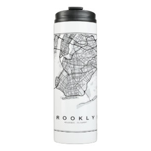 Brooklyn Map Illustration Thermosbecher