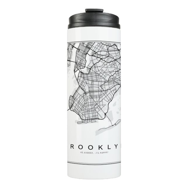 Brooklyn Map Illustration Thermosbecher (Vorderseite)