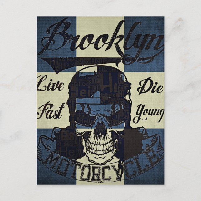 Brooklyn Motorrad Club Postkarte (Vorderseite)