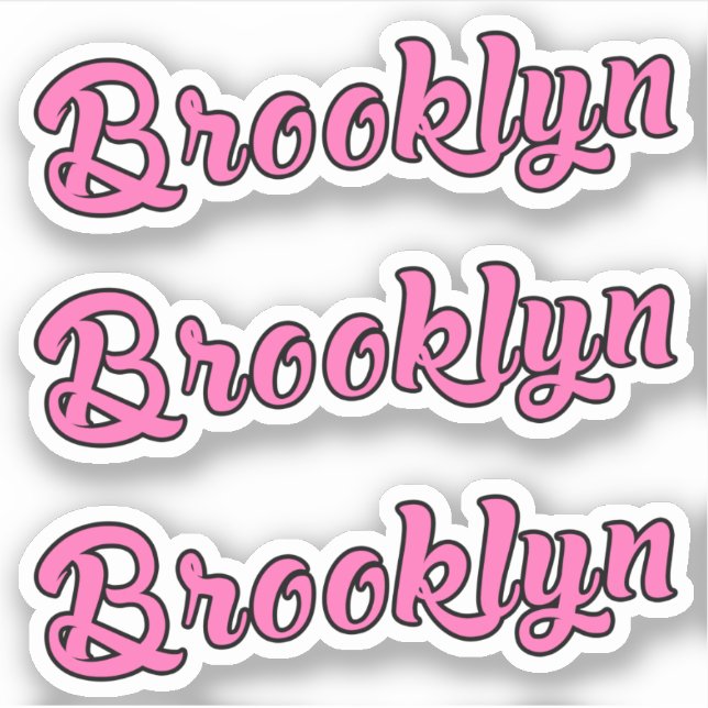 Brooklyn name x3 Vinyl Aufkleber (Vorderseite)