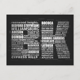 Brooklyn New York City Carte postale typographique
