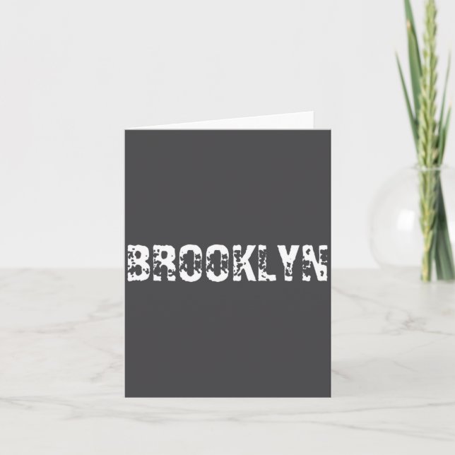 Brooklyn New York City Nyc White Text Nostalgic  Karte (Vorderseite)