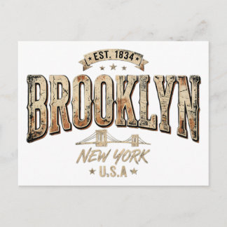 Brooklyn New York City Verzierte Gold-Schrift-Desi Postkarte