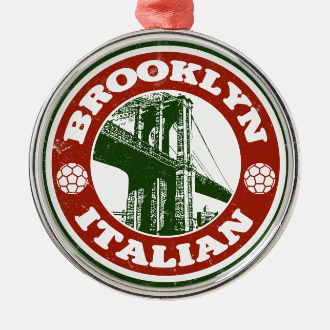 Brooklyn New York Italians Silbernes Ornament (Vorne)