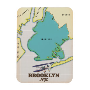 Brooklyn New York Karte Magnet