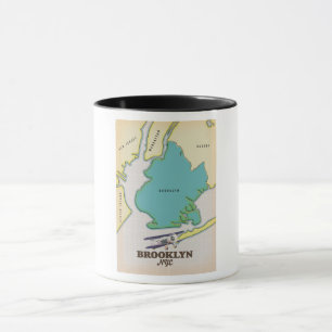 Brooklyn New York Map Giant Coffee Tasse
