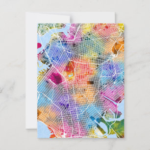 Brooklyn New York Map Postkarte