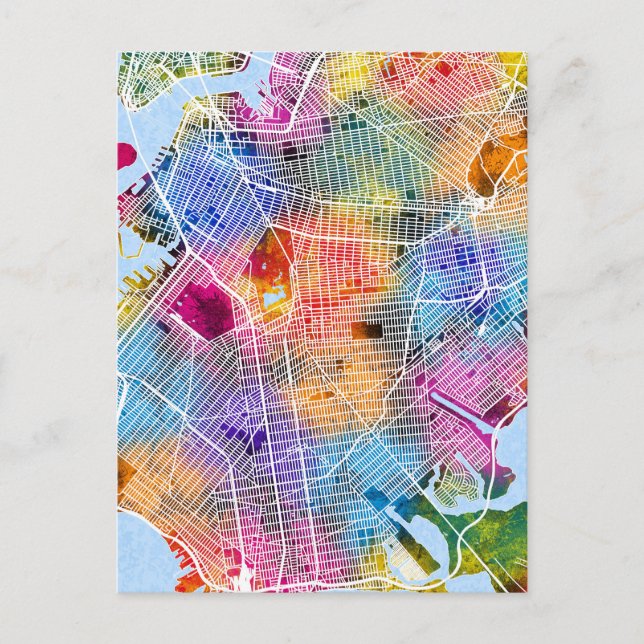 Brooklyn New York Map Postkarte (Vorderseite)