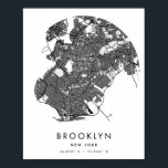 Brooklyn New York Minimal Modern Circle Street Map Poster<br><div class="desc">Brooklyn New York Minimal Modern Circle Street Map</div>