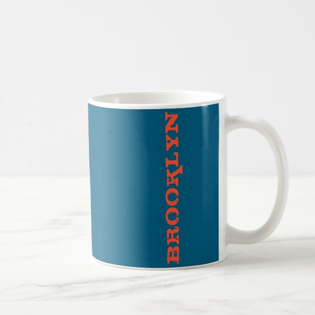Brooklyn New York Nyc Navy Blue Orange Mens Basic  Kaffeetasse (Rechts)