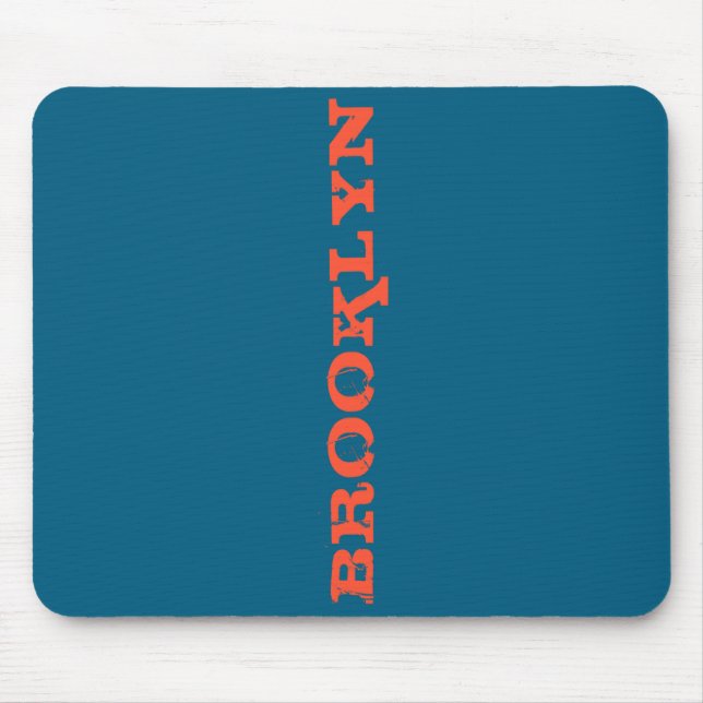 Brooklyn New York Nyc Navy Blue Orange Mens Basic  Mousepad (Vorne)
