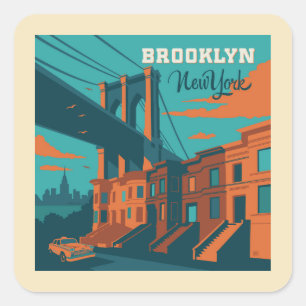 Brooklyn New York Quadratischer Aufkleber