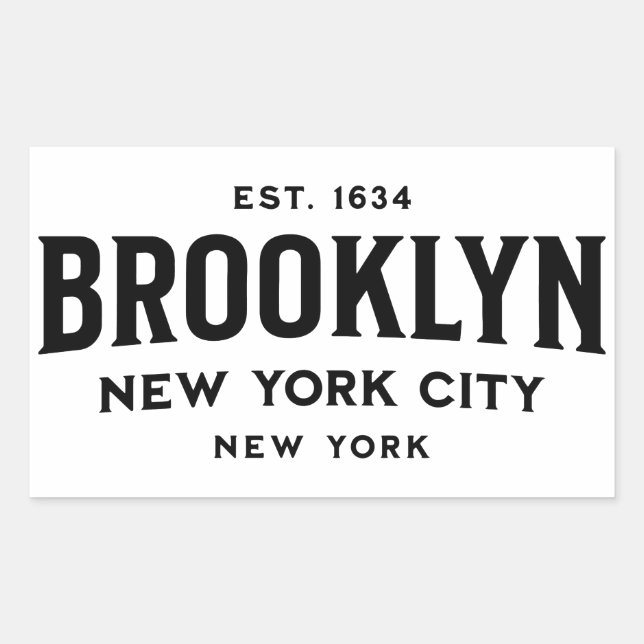 Brooklyn New York Rechteckiger Aufkleber (Vorderseite)