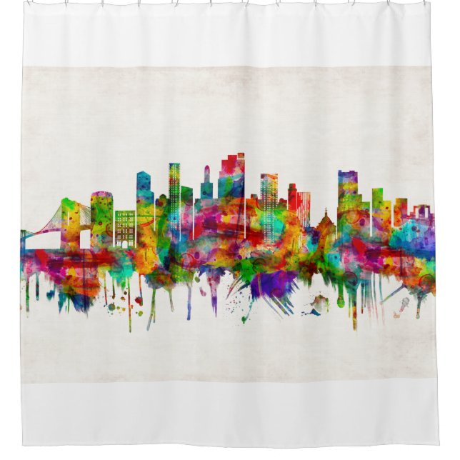 Brooklyn New York Skyline Duschvorhang (Vorderseite)