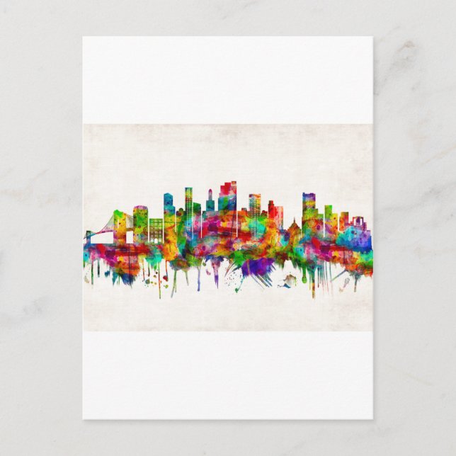 Brooklyn New York Skyline Einladungspostkarte (Vorderseite)