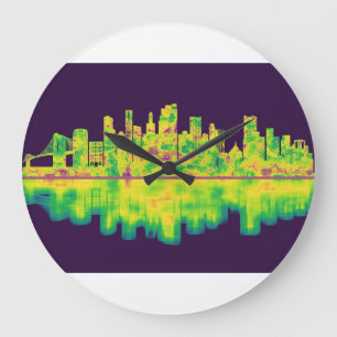 Brooklyn New York Skyline Große Wanduhr