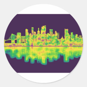 Brooklyn New York Skyline Runder Aufkleber