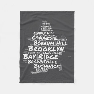 Brooklyn New York Stadtteile Wortwolke Brookly Fleecedecke